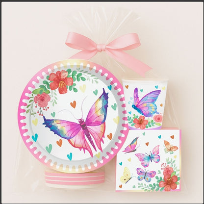 Butterfly Theme Tableware Combo Set - Pack of 40