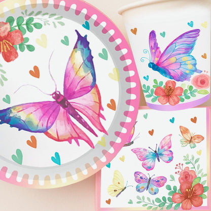 Butterfly Theme Tableware Combo Set - Pack of 40