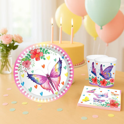 Butterfly Theme Tableware Combo Set - Pack of 40