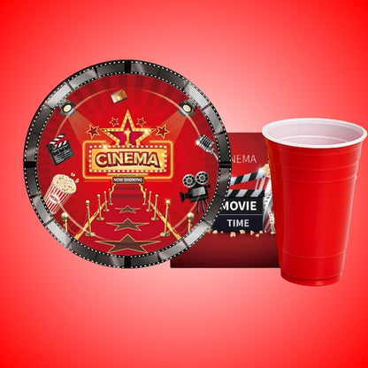 Movie Night Bollywood Hollywood Theme Tableware Set - Pack of 40