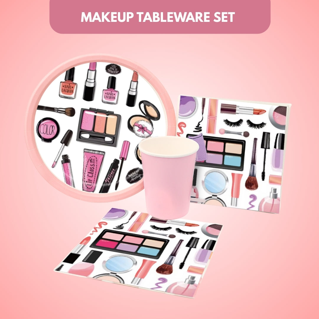 Fashion Skin Care Makeup Spa Theme Tableware Set - Pack of 40