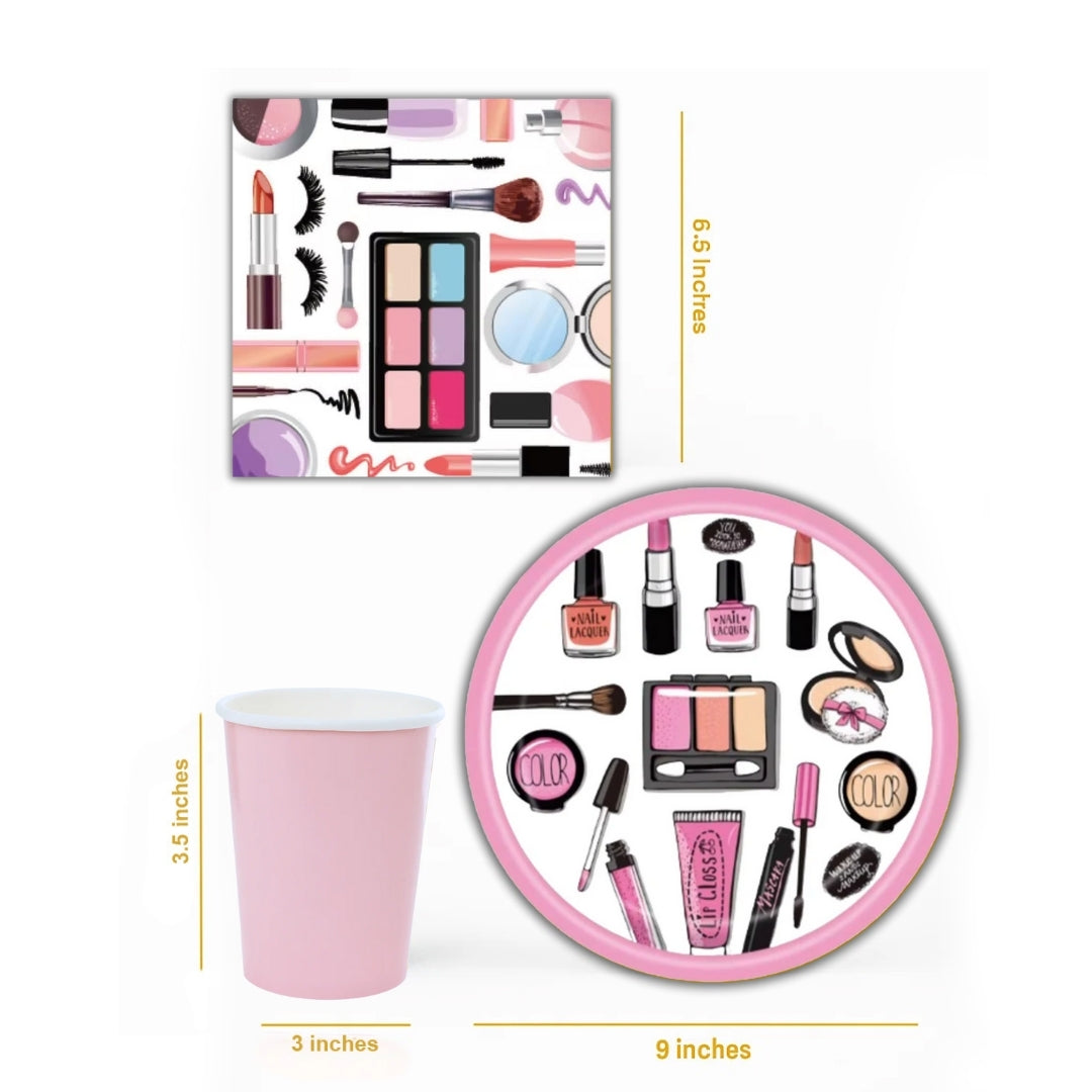 Fashion Skin Care Makeup Spa Theme Tableware Set - Pack of 40