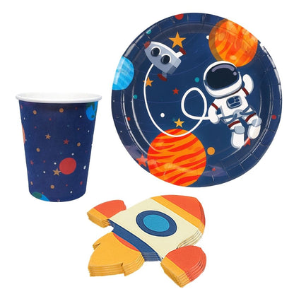 Space Theme Tableware Set - Pack of 40