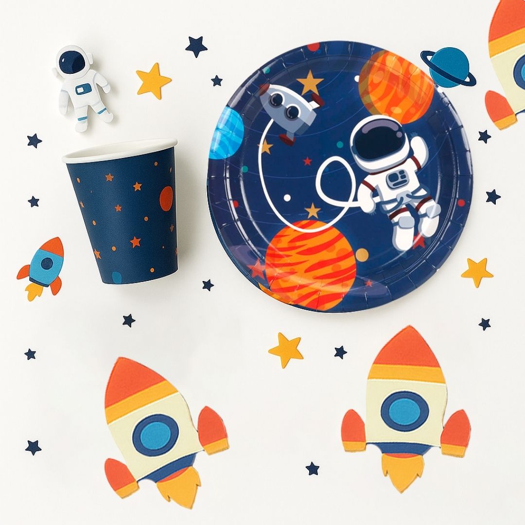 Space Theme Tableware Set - Pack of 40