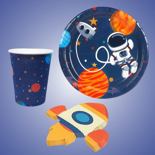 Space Theme Tableware Set - Pack of 40