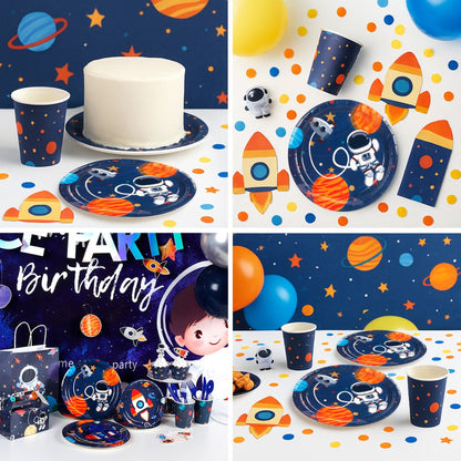 Space Theme Tableware Set - Pack of 40