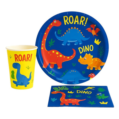 Dinosaur Theme Tableware Set - Pack of 40