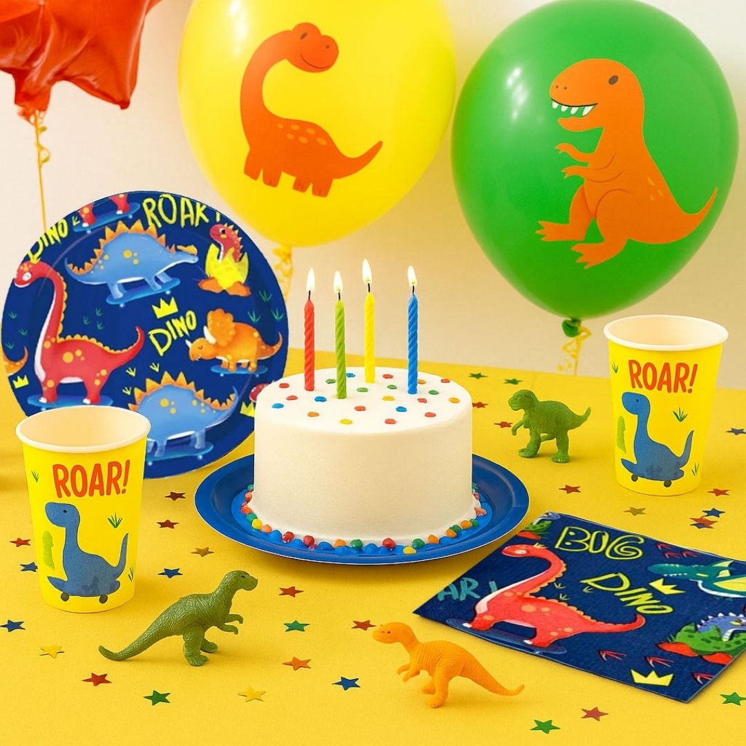 Dinosaur Theme Tableware Set - Pack of 40