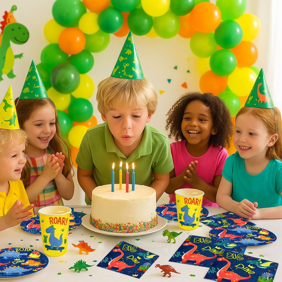 Dinosaur Theme Tableware Set - Pack of 40