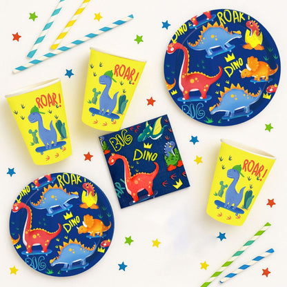 Dinosaur Theme Tableware Set - Pack of 40