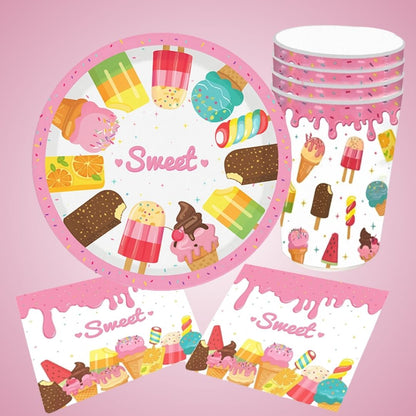 Sweet Candy Theme Tableware Set - Pack of 40
