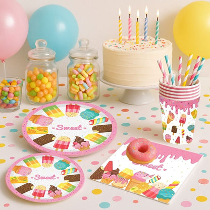 Sweet Candy Theme Tableware Set - Pack of 40