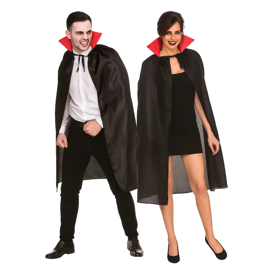 Wanna Party Halloween Costume for Adults- Vampire Cape with Mask and Teeth for Dracula Cape/Vampire Costume for Adults