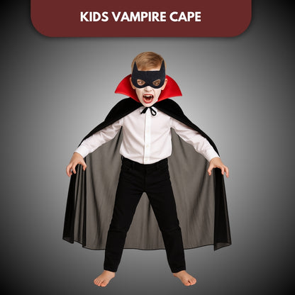 Wanna Party Halloween Costume for Kids- Vampire Cape with Mask/ Dracula Cape//Vampire Costume For Halloween Horror Costume Party For Boys & Girls