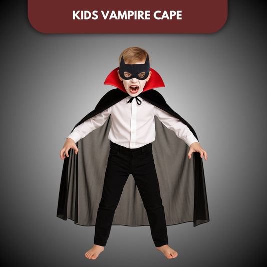 Wanna Party Halloween Costume for Kids- Vampire Cape with Mask/ Dracula Cape//Vampire Costume For Halloween Horror Costume Party For Boys & Girls