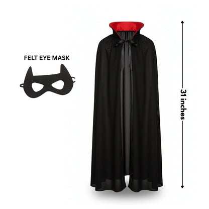 Wanna Party Halloween Costume for Kids- Vampire Cape with Mask/ Dracula Cape//Vampire Costume For Halloween Horror Costume Party For Boys & Girls