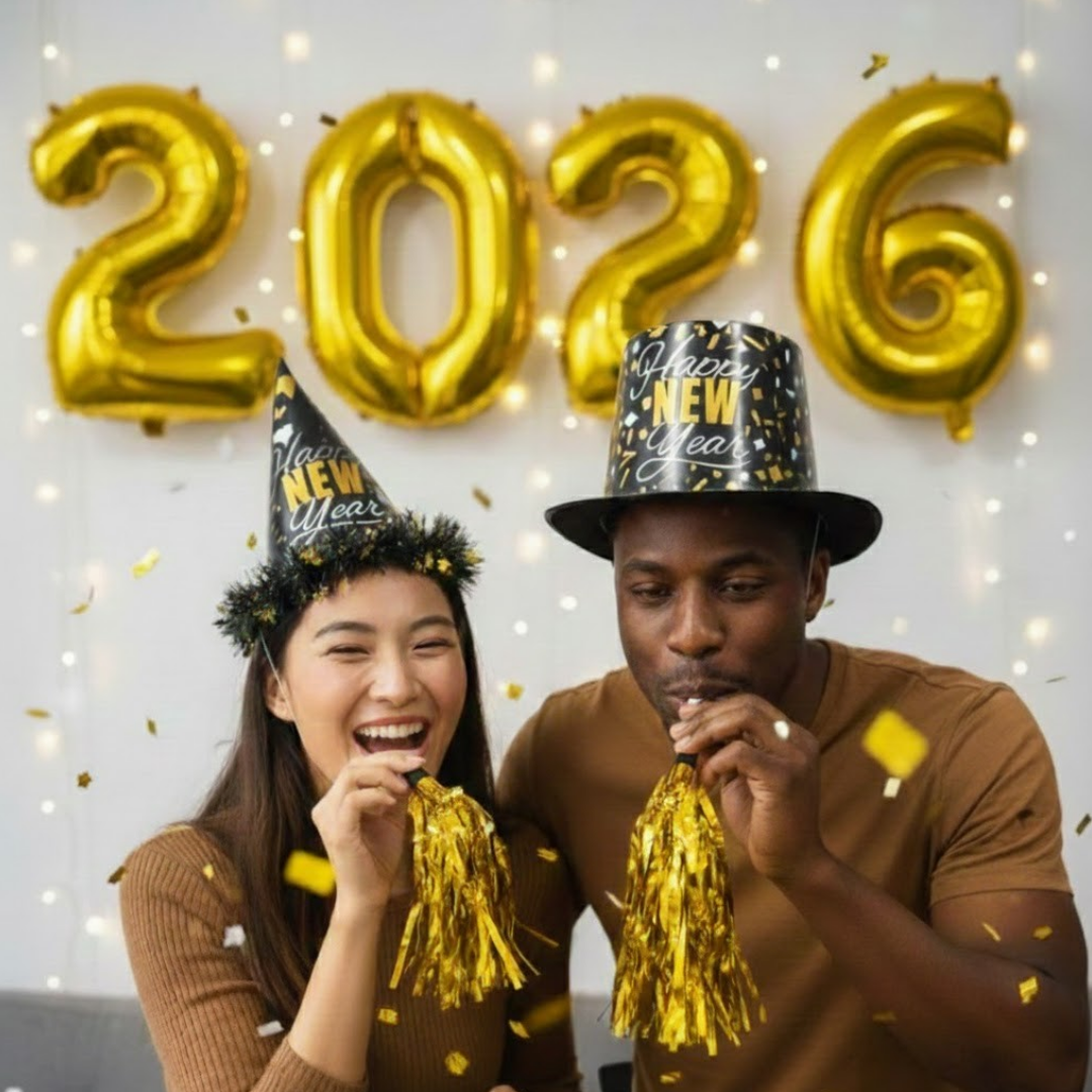 Happy New Year Hat & Blowout Combo Pack - Set of 4