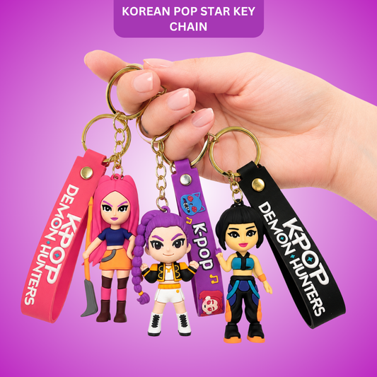 Kpop Demon Hunters Hunterix Cartoon Keychains for Girls -  Set of 3