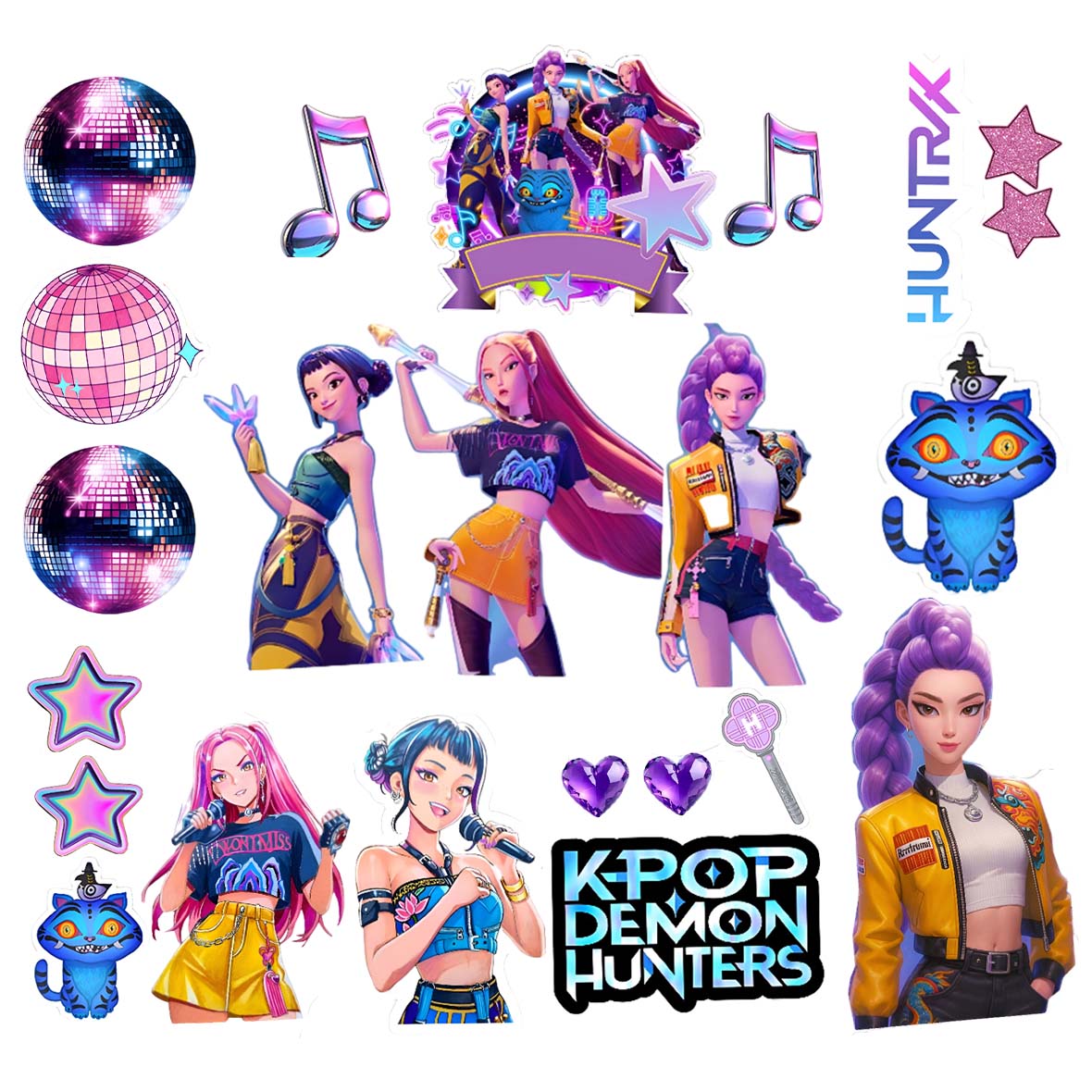 KPOP Rumi & Friends Stickers - 4 Sheets