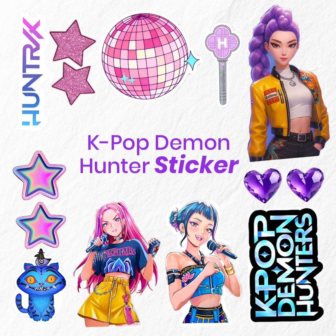 KPOP Rumi & Friends Stickers - 4 Sheets