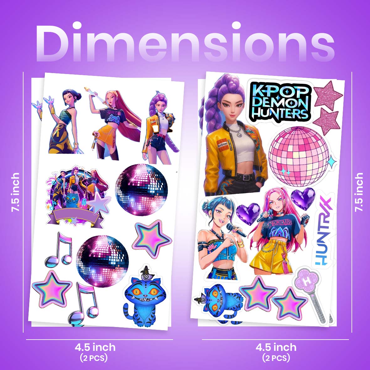 KPOP Rumi & Friends Stickers - 4 Sheets