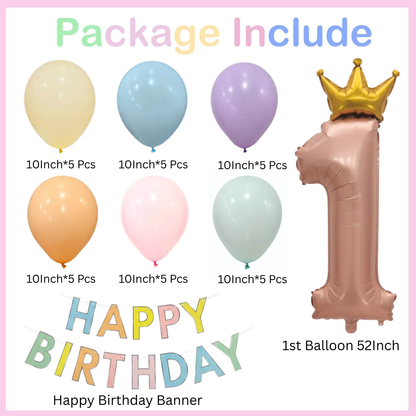 1st Birthday Girl Decoration Combo Set