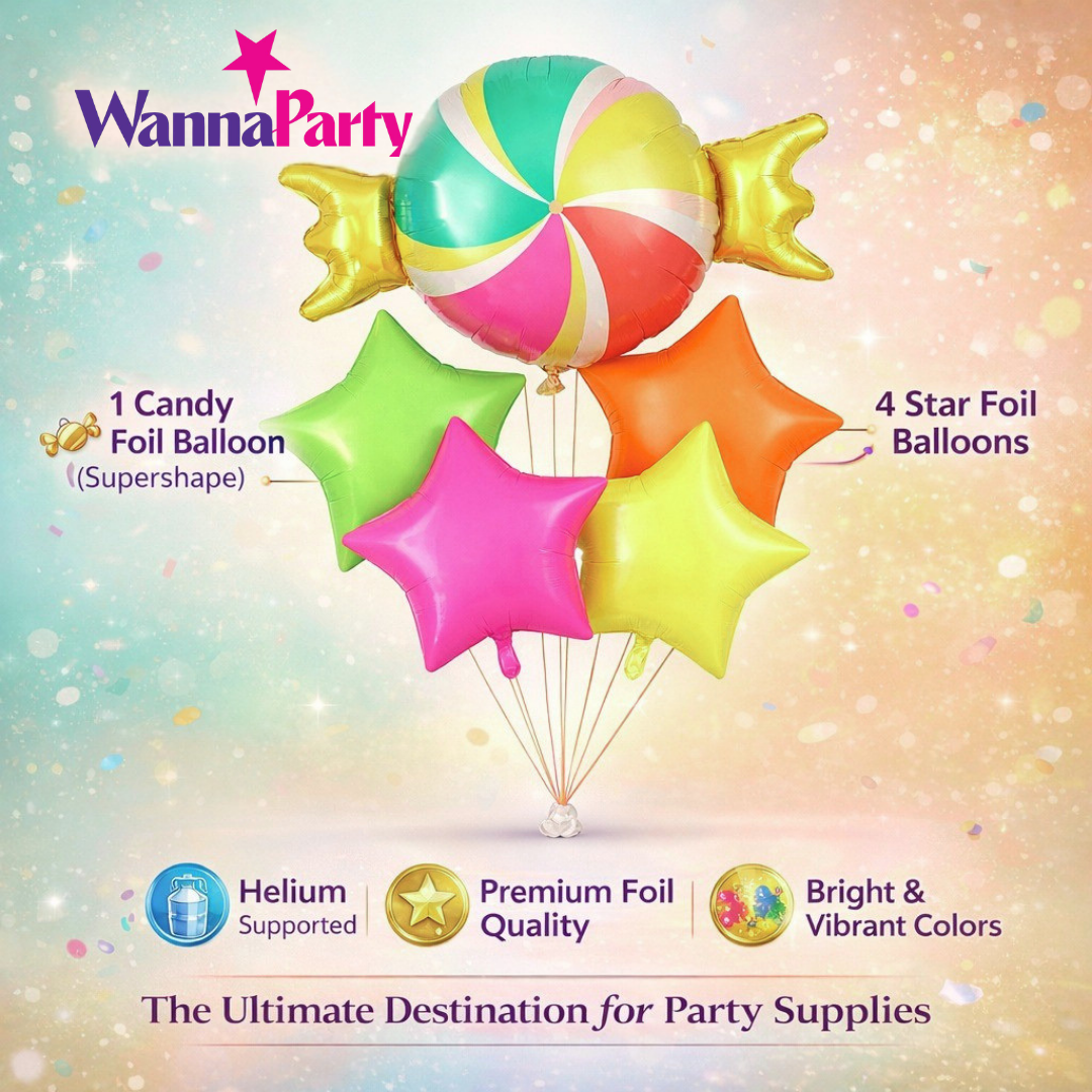 Candy Theme Foil Balloons - 5PC