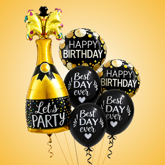 Starry Wine Bottle Celebration Foil Balloon Set of 6 for Birthday Decoration