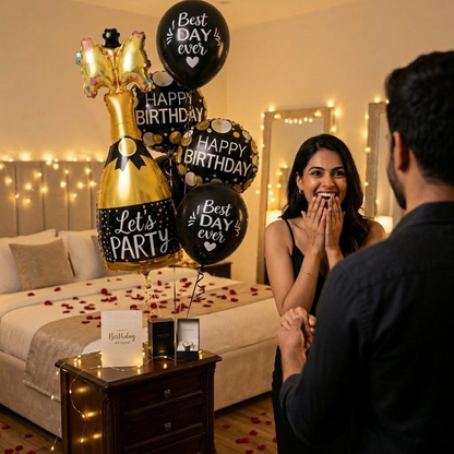 Starry Wine Bottle Celebration Foil Balloon Set of 6 for Birthday Decoration