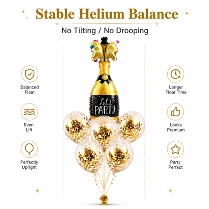 Drinking Theme Helium Balloon Set of 3 (Let’s Party + Aged to Perfection + Beer Mug Balloons) | Pre-Inflated & Delivered | Birthday & Anniversary Decoration