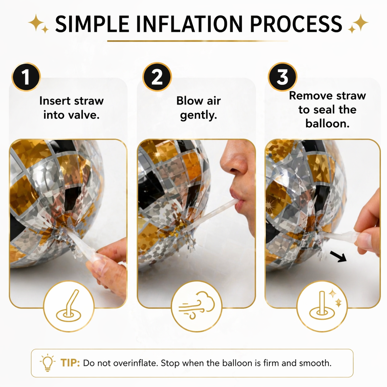 Disco Theme Foil Balloon Set of 10 for Celebration Decoration | 2 Disco Foil Balloons + 3 Gold + 3 Black Balloons + 2 Gold Confetti Balloons