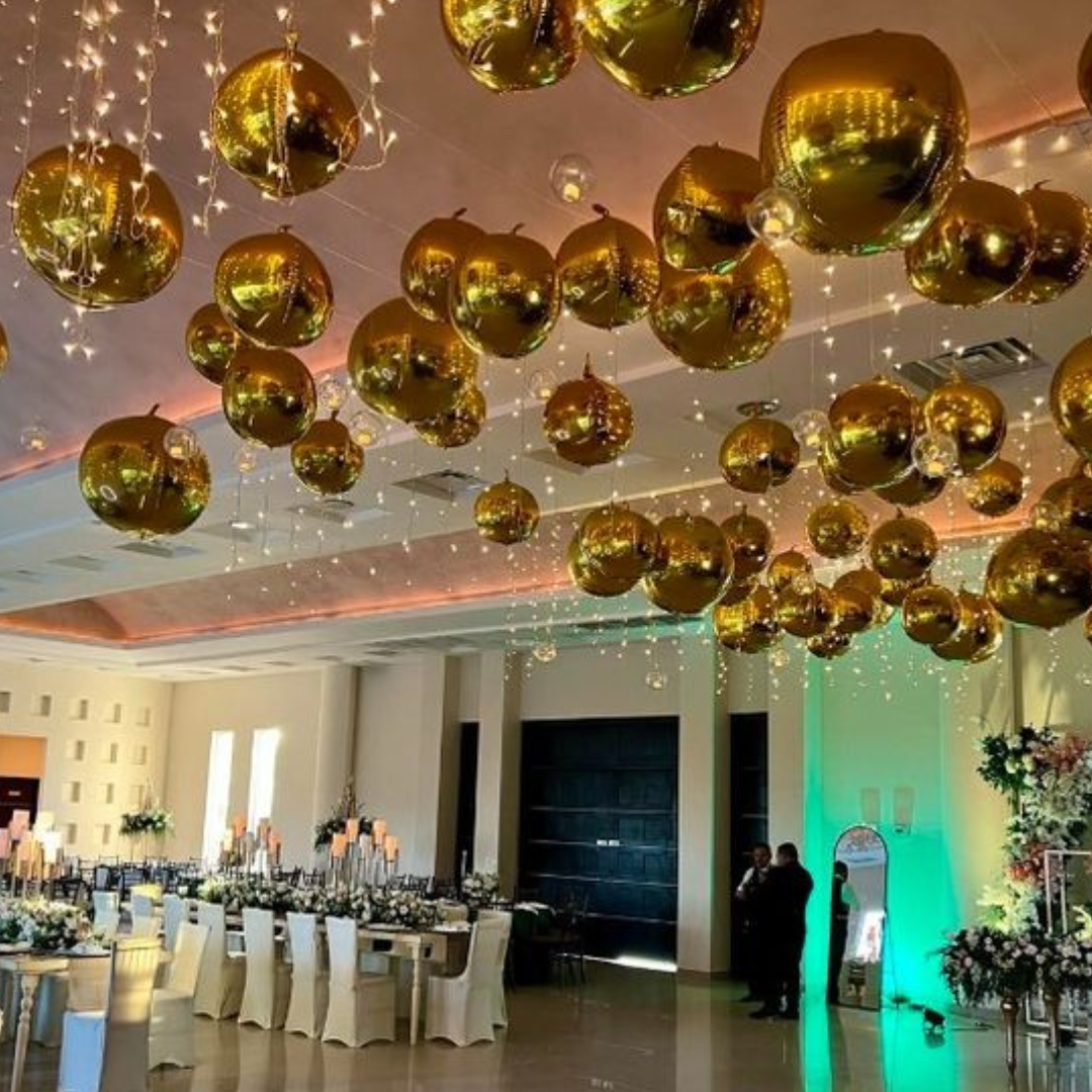 Gold Round Orbz Foil Balloons 22 inches - 3PC