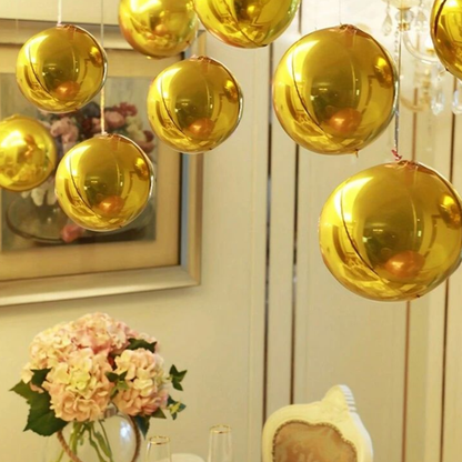 Gold Round Orbz Foil Balloons 22 inches - 3PC
