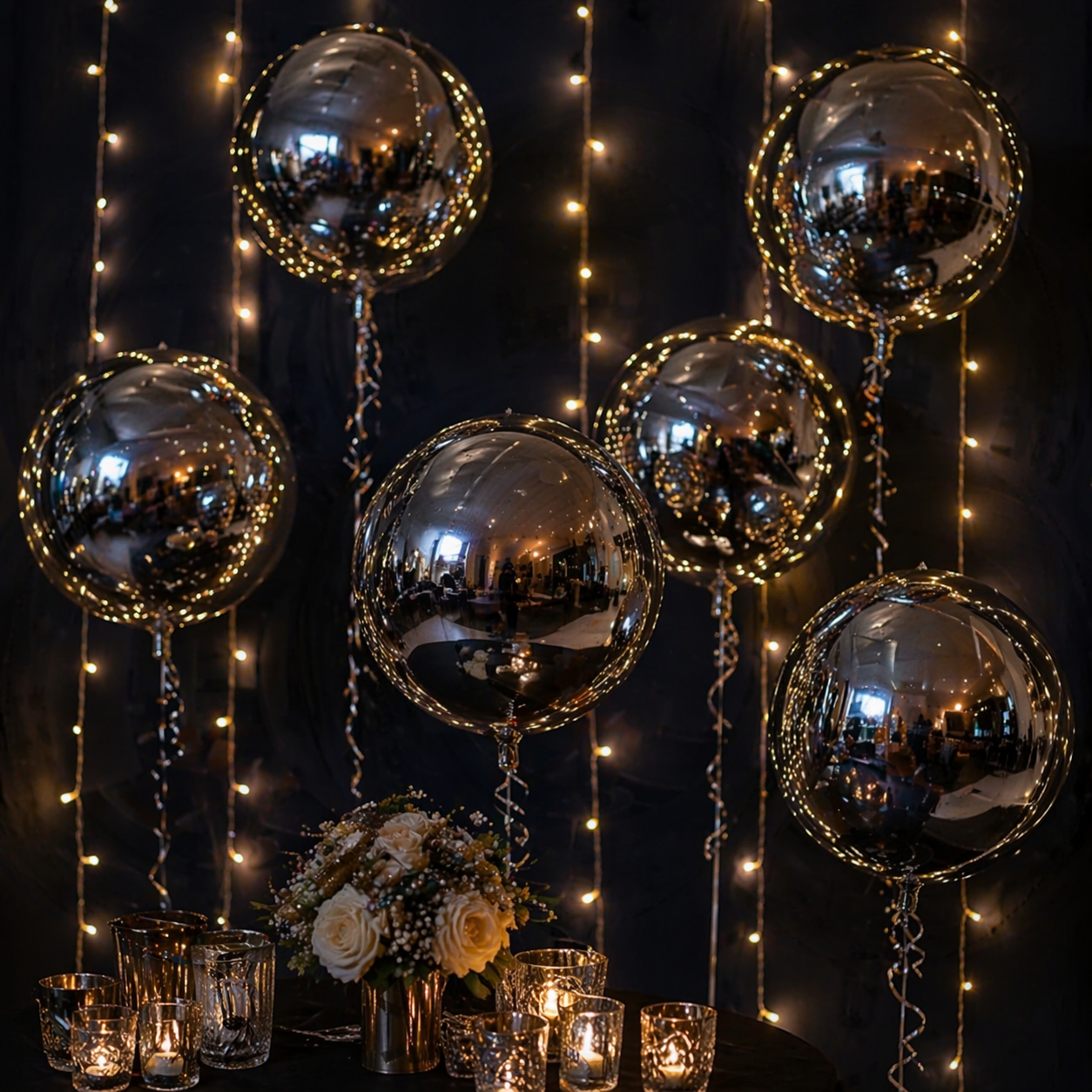 Silver Round Orbz Foil Balloons 22 inches - 3PC