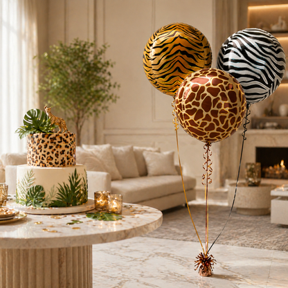 Animal Print Orbz Shaped Balloons - Set of 3