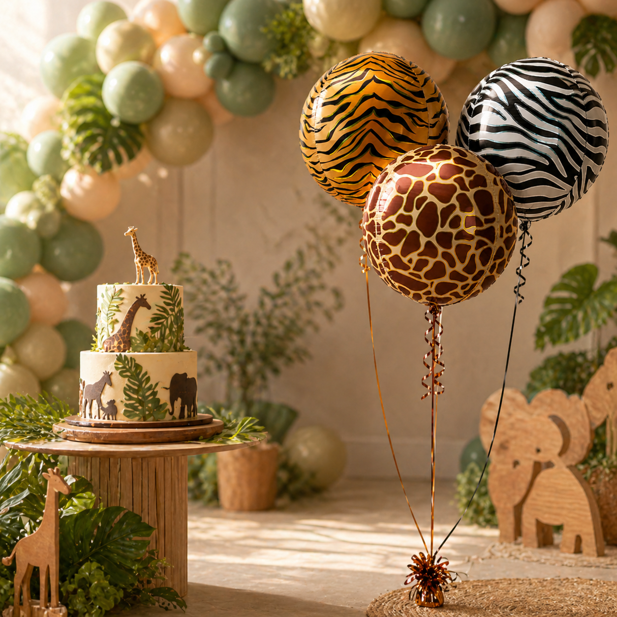Animal Print Orbz Shaped Balloons - Set of 3