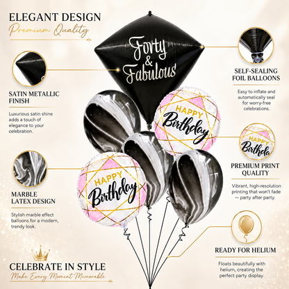 40th Birthday You'are Gem Balloon Set - 6PC