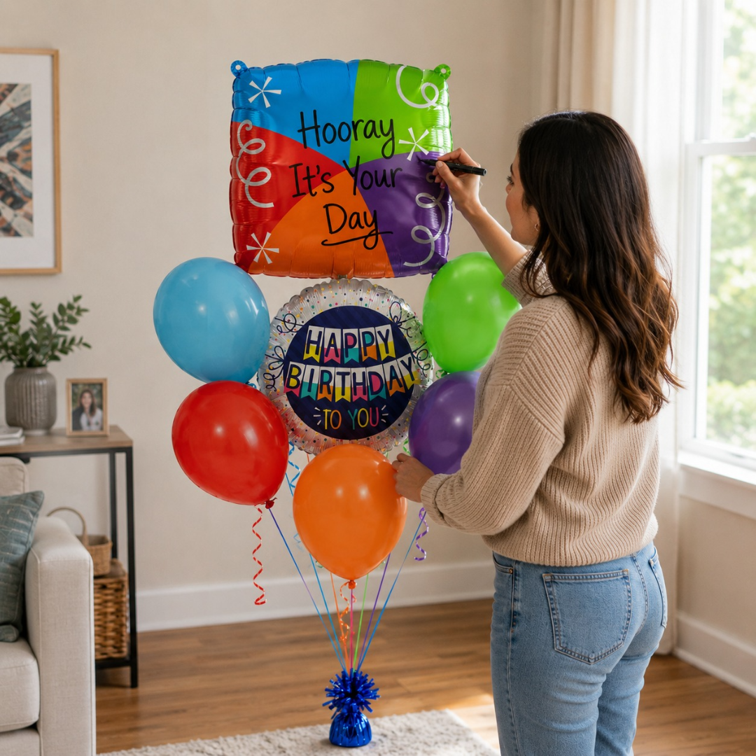 Customizable Alphabet "L" Square Shaped Balloon with Customized Name Stickers Bouquet Set of 7PC | Customizable Name Inital Balloons| Choose Your Name