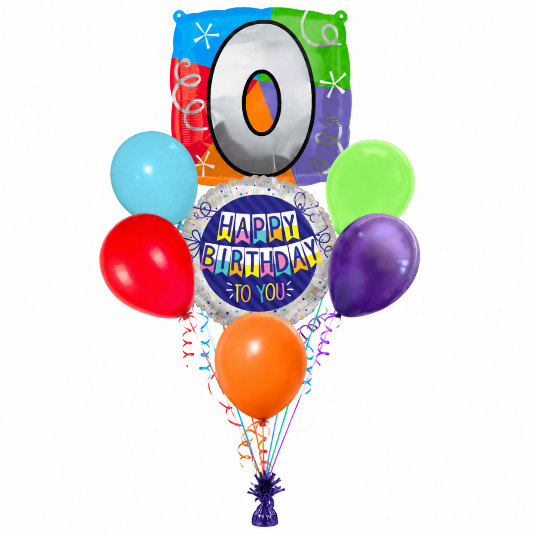 Customizable Alphabet "O" Square Shaped Balloon with Customized Name Stickers Bouquet Set of 7PC | Customizable Name Inital Balloons| Choose Your Name