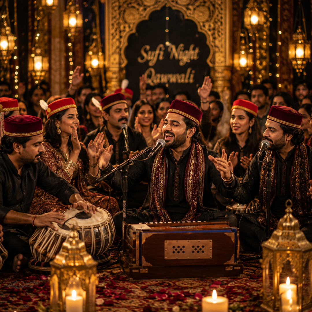 Qawwali Couple Hats Set, 2 Pcs | Moroccan Sufi Night Party Hats for Men & Women