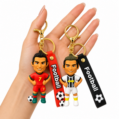 Ronaldo Key Chain with Red Jersey & White Jersey  Set of 2