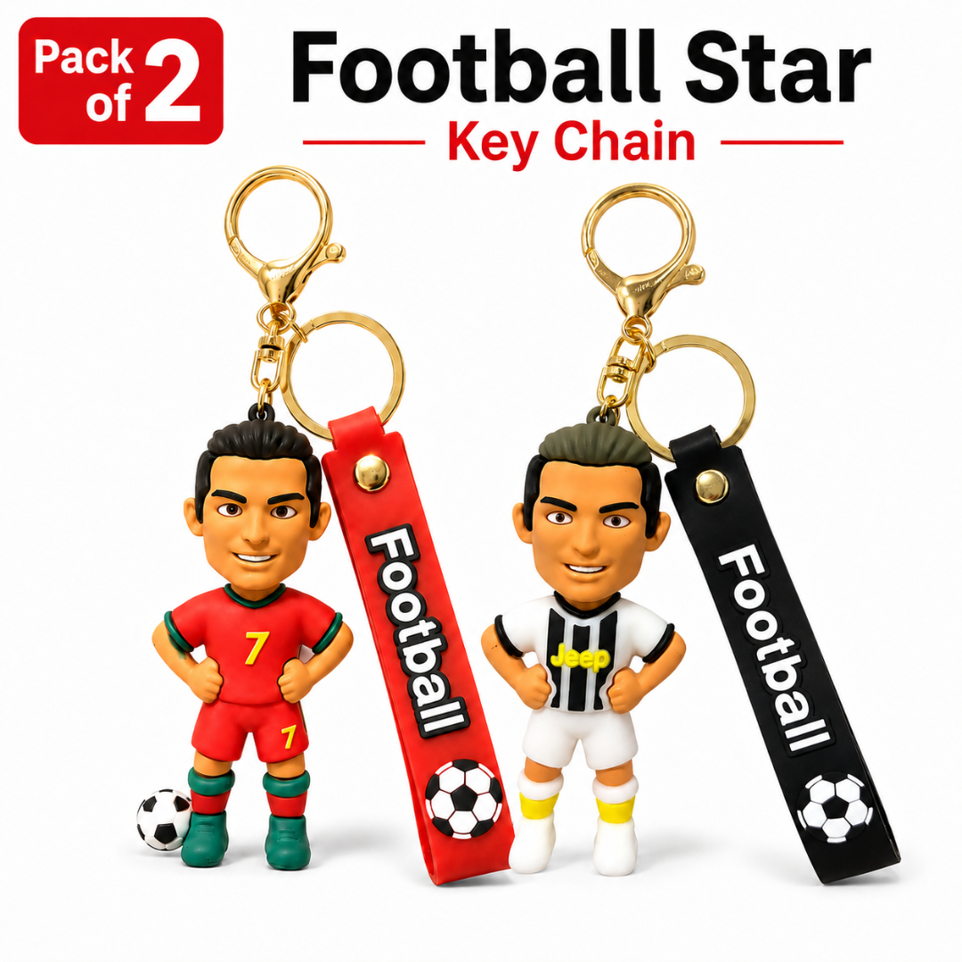 Ronaldo Key Chain with Red Jersey & White Jersey  Set of 2