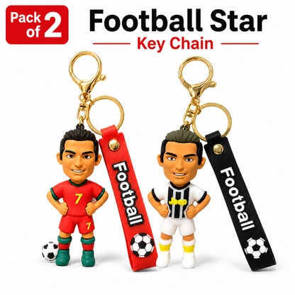 Ronaldo Key Chain with Red Jersey & White Jersey  Set of 2