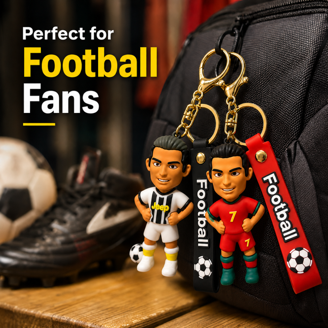 Ronaldo Key Chain with Red Jersey & White Jersey  Set of 2