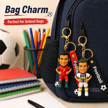 Ronaldo Key Chain with Red Jersey & White Jersey  Set of 2