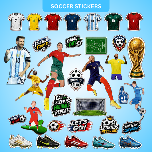 Soccer Stickers - 4 Sheets