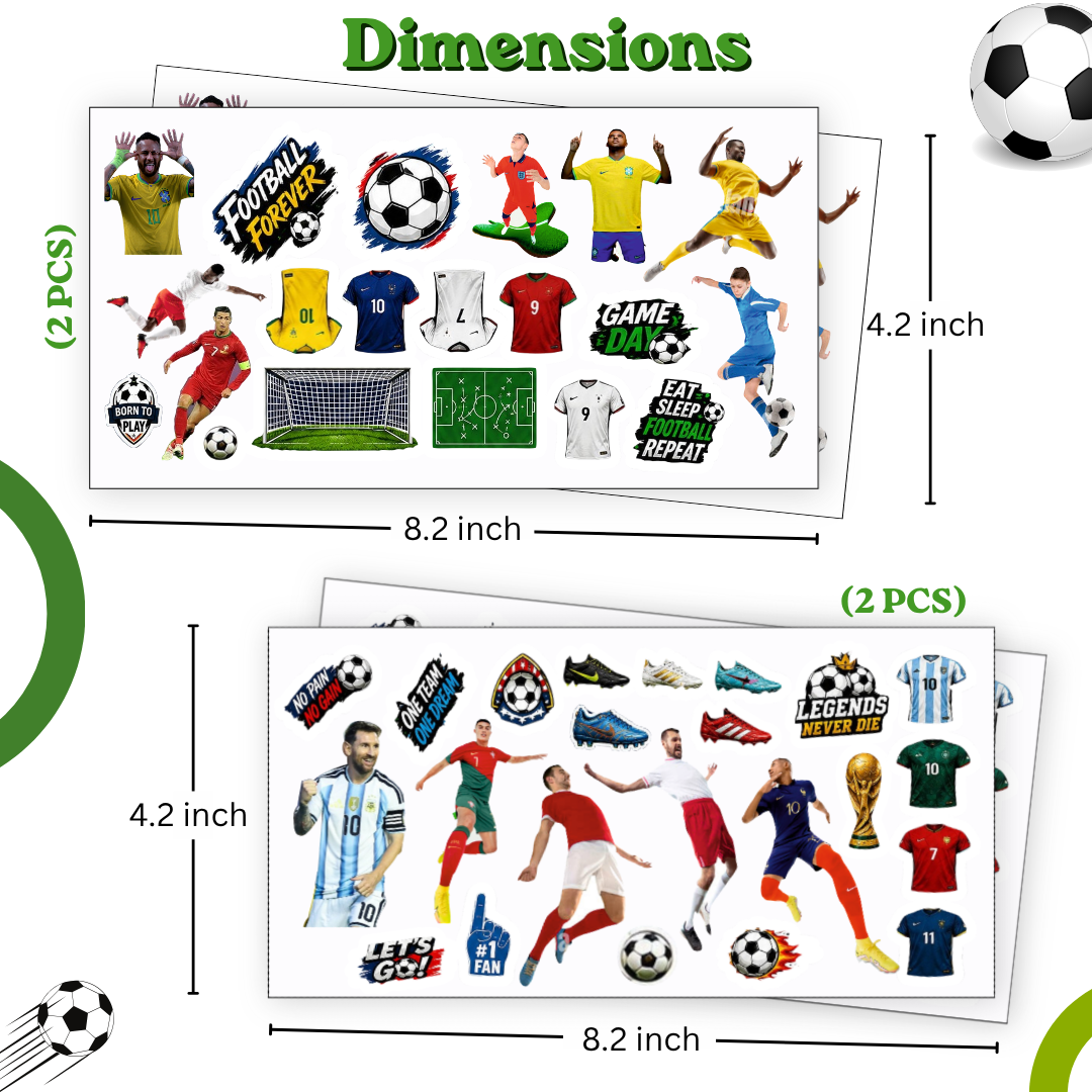 Soccer Stickers - 4 Sheets