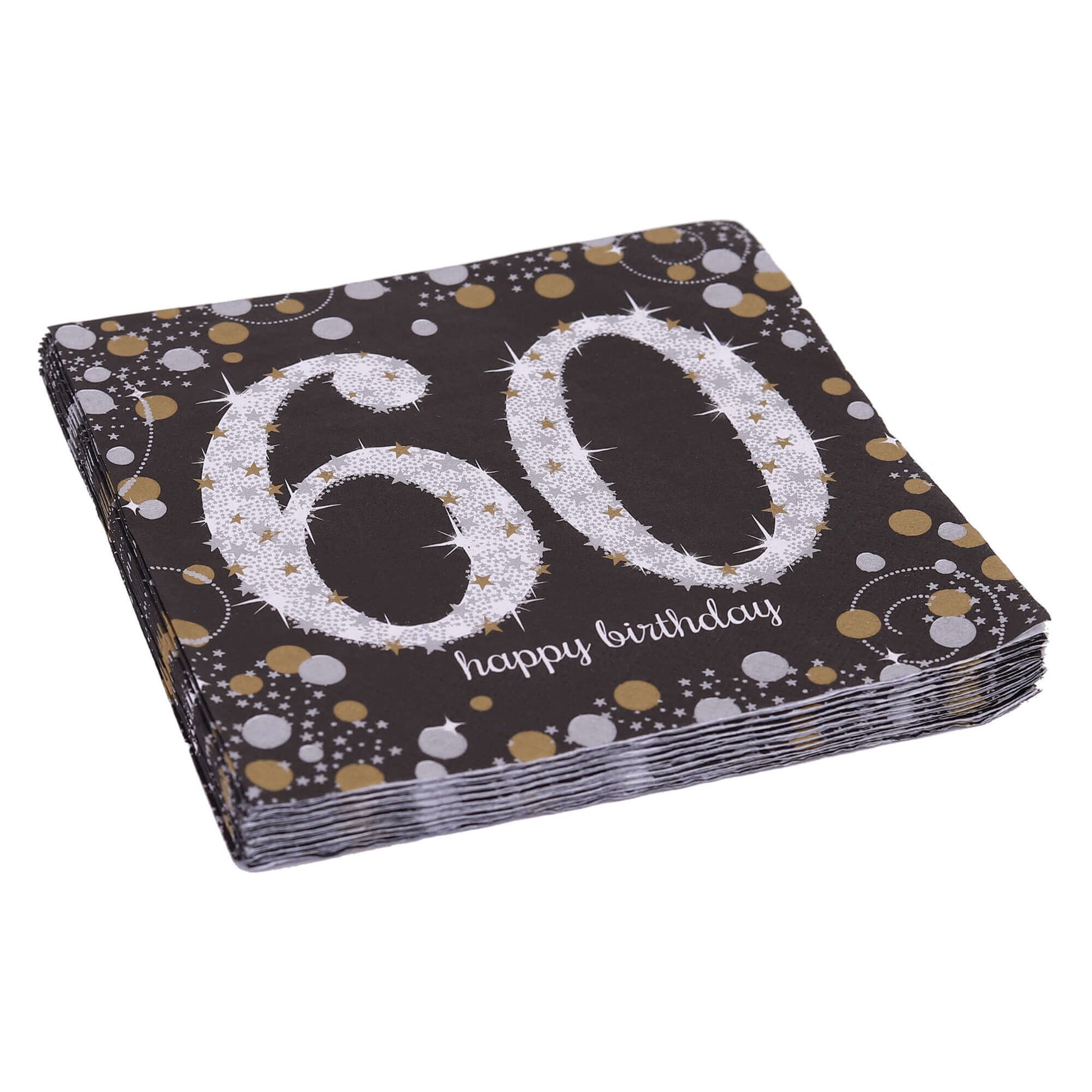 Sparkling 60th Birthday Lunch Napkins - 16PC