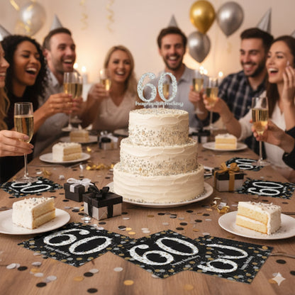Sparkling 60th Birthday Lunch Napkins - 16PC
