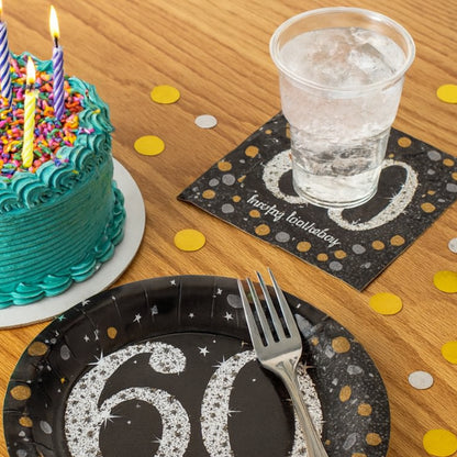Sparkling 60th Birthday Lunch Napkins - 16PC